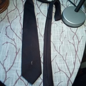 YvesSaintLaurent All Silk Paris New York Tie Dark Plum